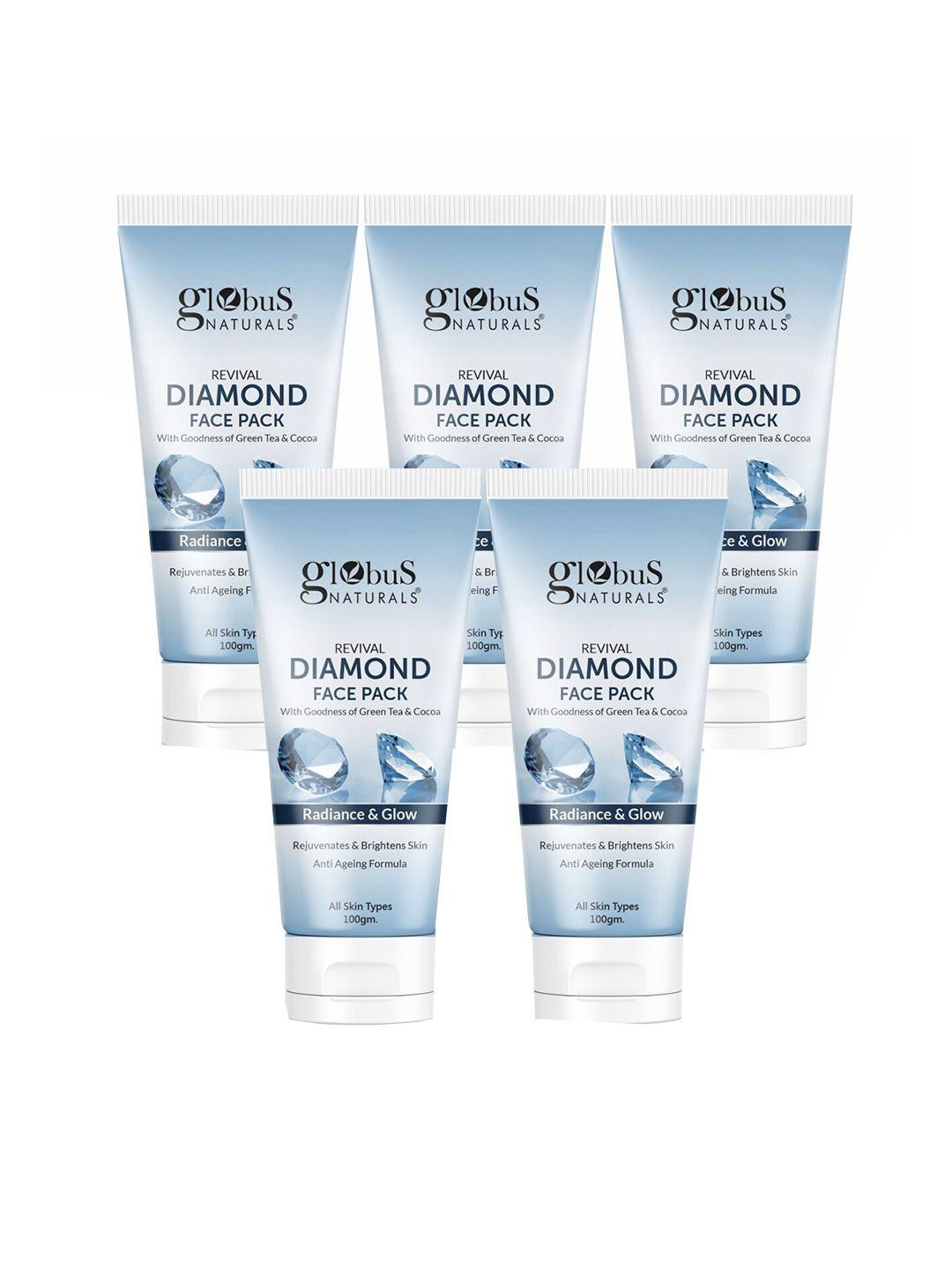 globus naturals revival set of 5 diamond face pack - 100 gm each