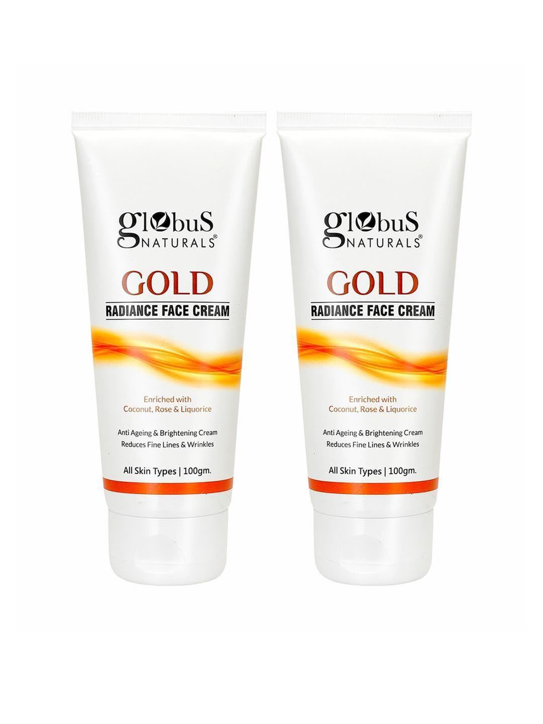 globus naturals set of 2 gold radiance face cream with coconut rose & liquorice - 200 gm