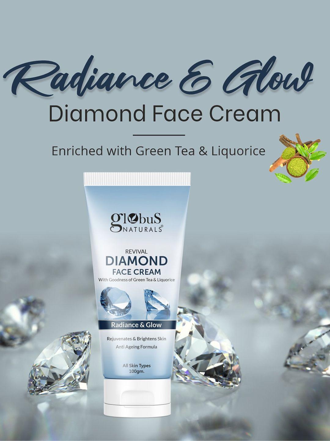 globus naturals set of 3 revival diamond face cream for radiance & glow - 100gm each