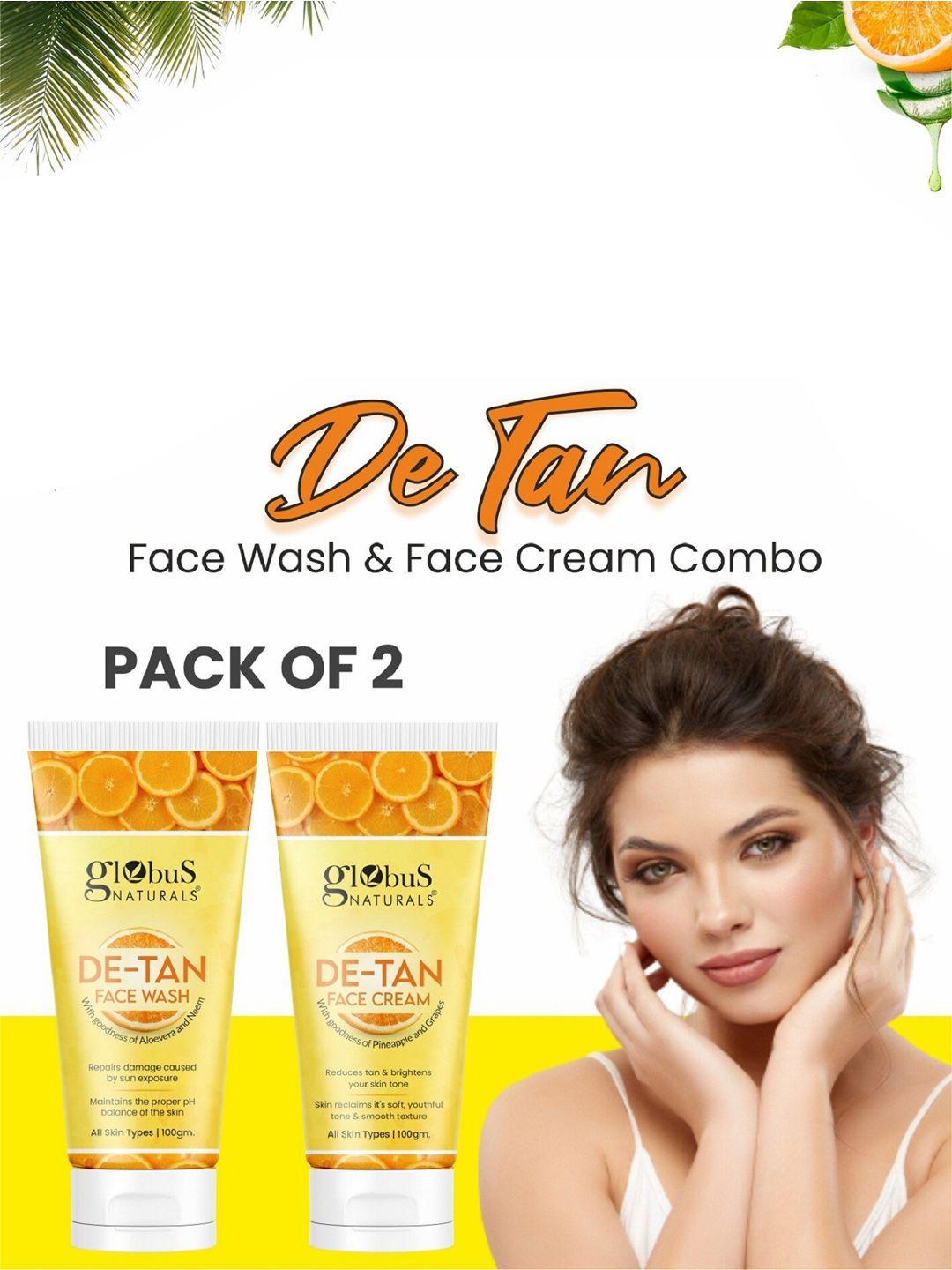 globus naturals set of de tan face wash & face cream