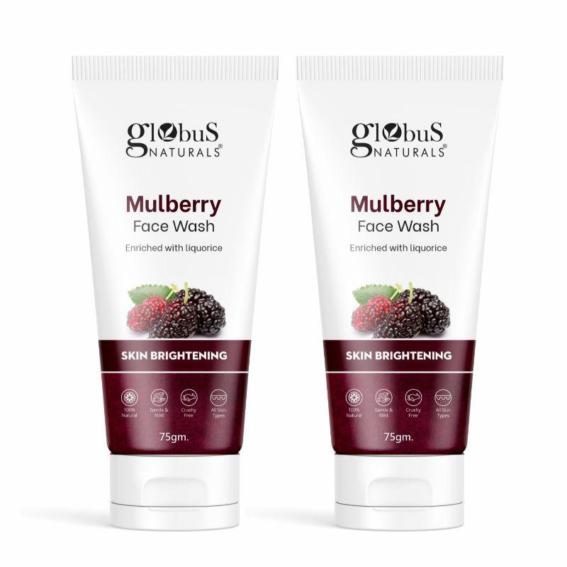 globus naturals skin brightening mulberry enriched with liquorice face wash - pack of 2