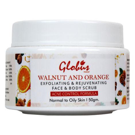 globus naturals walnut & orange face & body scrub (50 g)