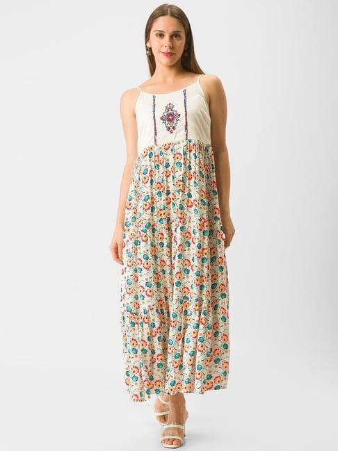 globus off white floral print dress