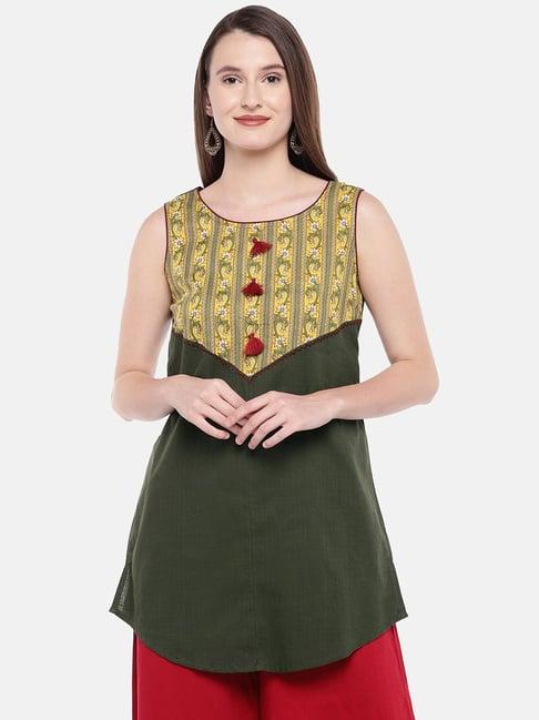 globus olive printed tunic