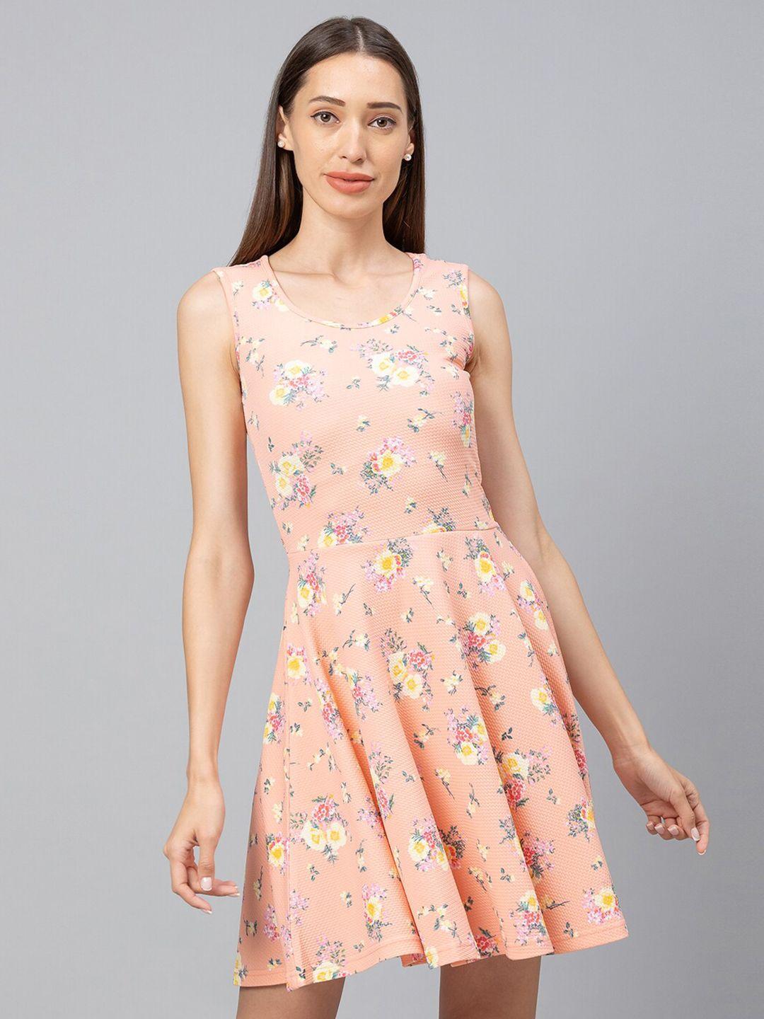globus peach-coloured floral dress
