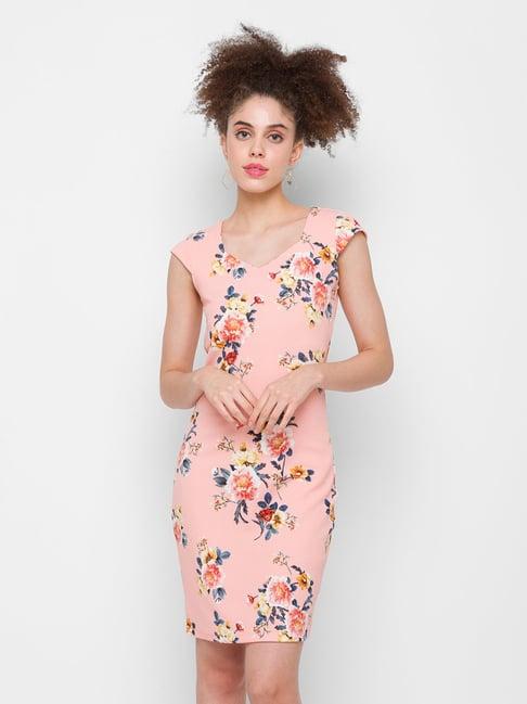 globus peach floral print shift dress