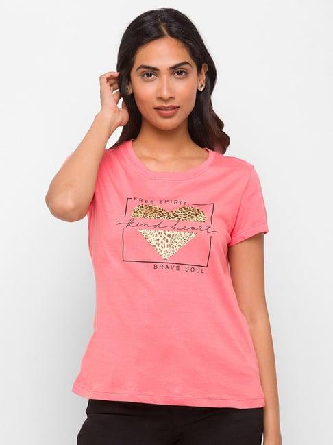 globus pink cotton t-shirt
