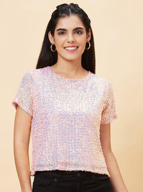 globus pink embellished top