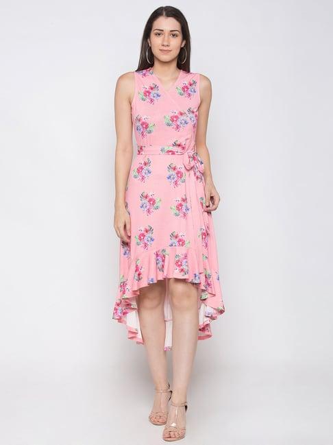 globus pink floral print dress