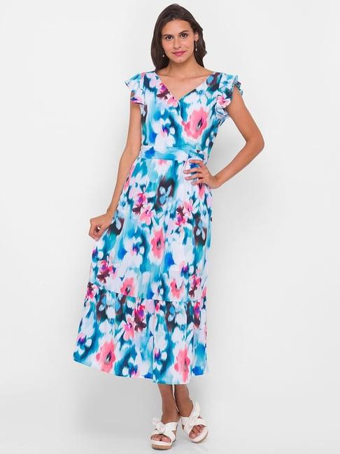 globus printed blue dress