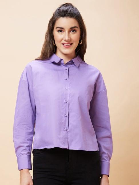 globus purple shirt style top