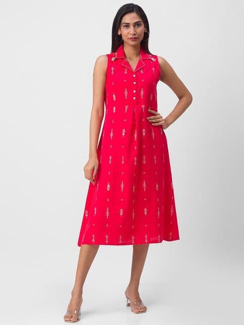 globus red printed dress