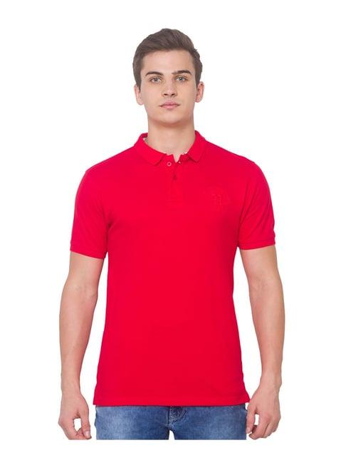 globus red regular fit polo t-shirt