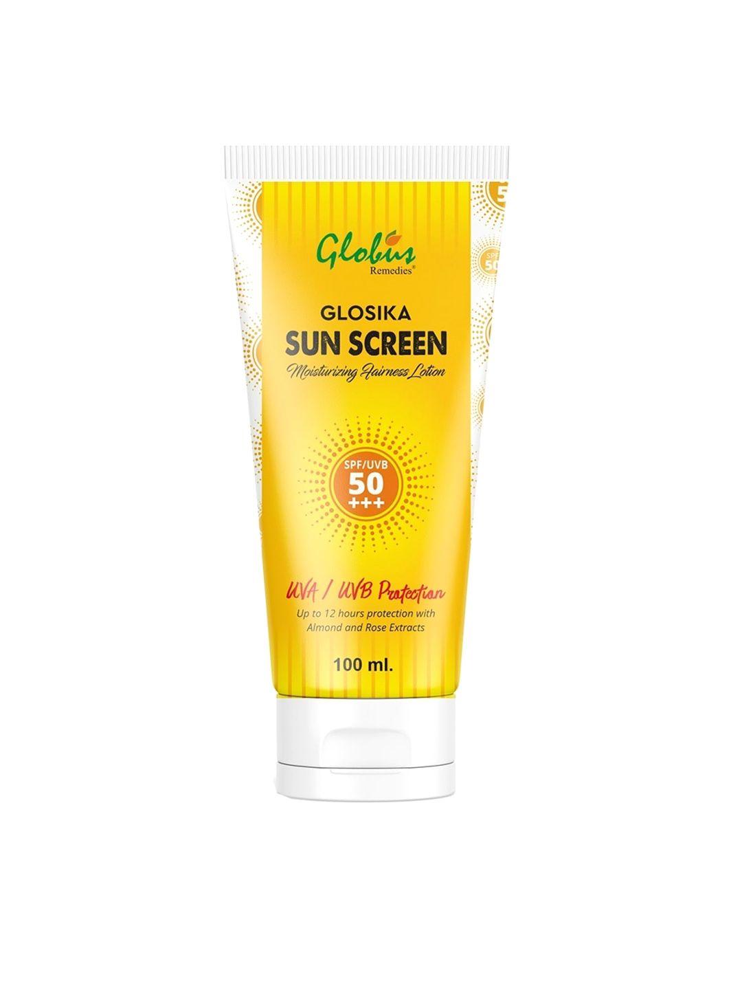 globus remedies glosika sunscreen lotion, up to 12hrs protection