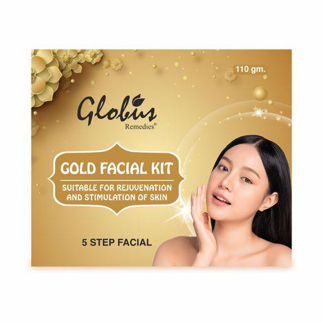 globus remedies gold facial kit for illuminating skin |5 step bridal radiance kit
