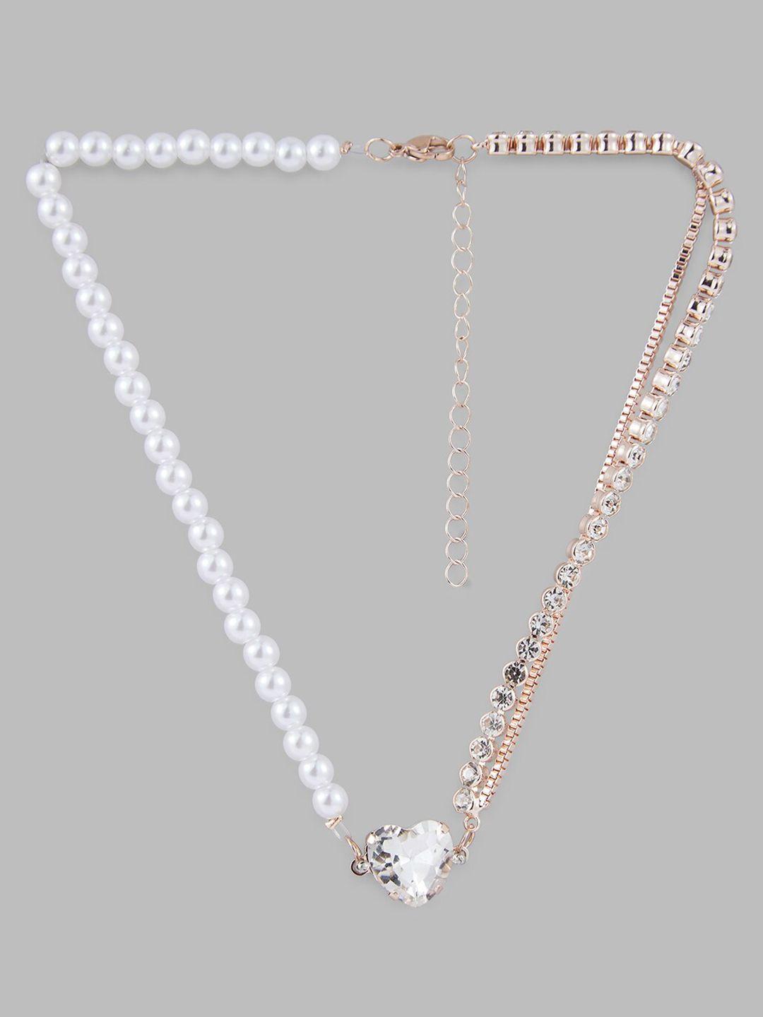globus rose gold & white rose gold-plated necklace