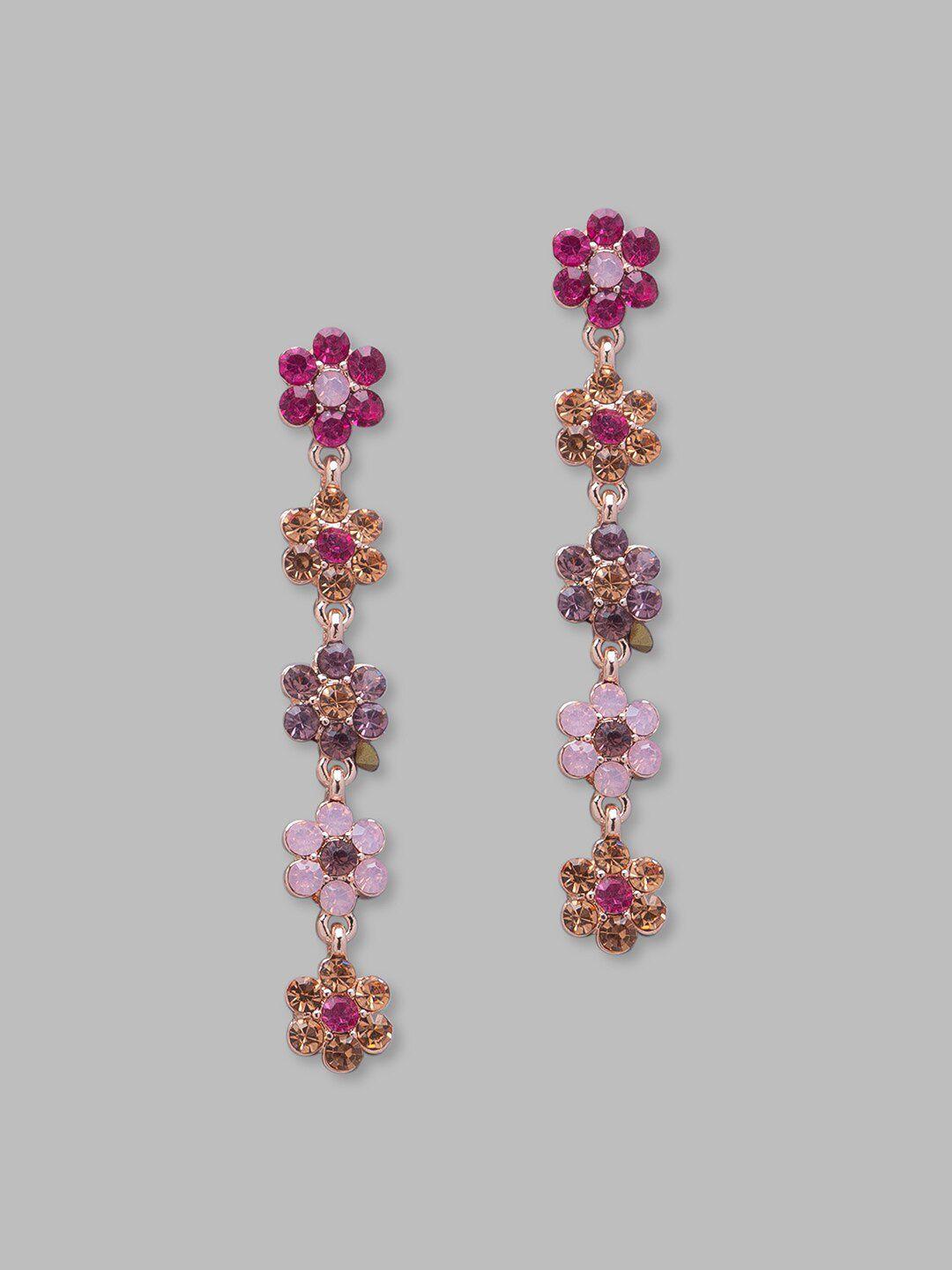 globus rose gold-plated floral drop earrings