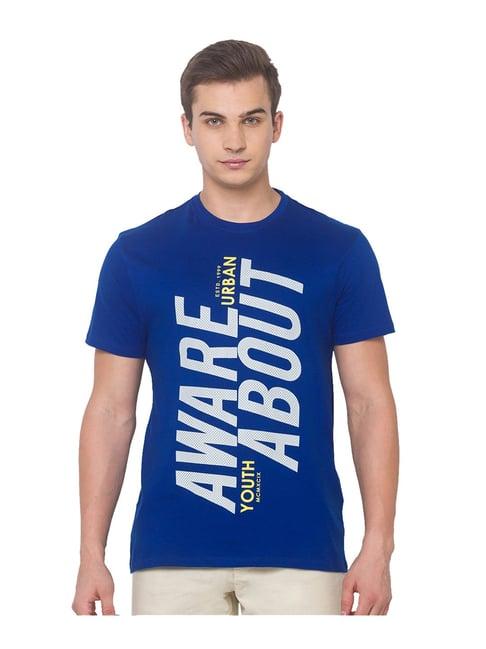 globus royal blue graphic print t-shirt