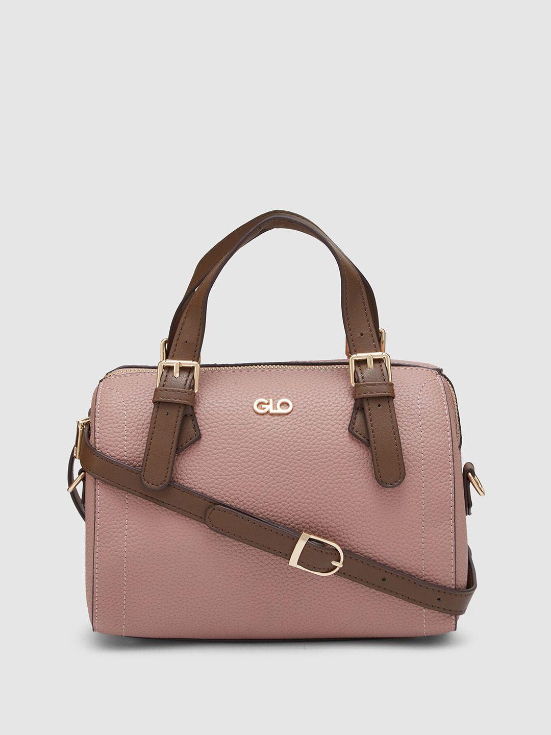 globus taupe textured structured handheld bag