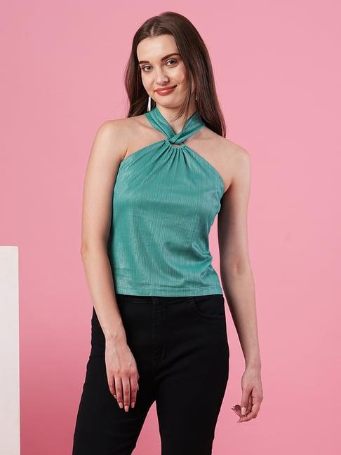 globus teal regular fit top