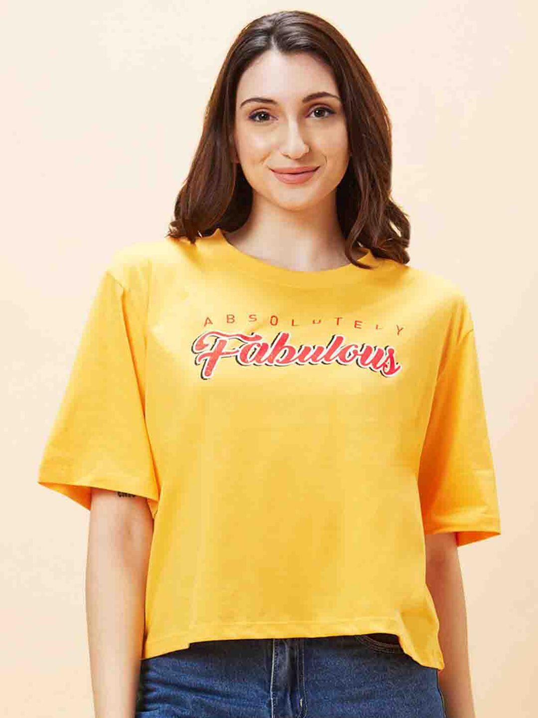 globus typography printed pure cotton boxy t-shirt