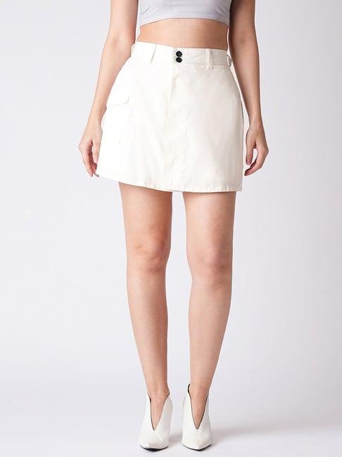 globus white cotton mini skorts