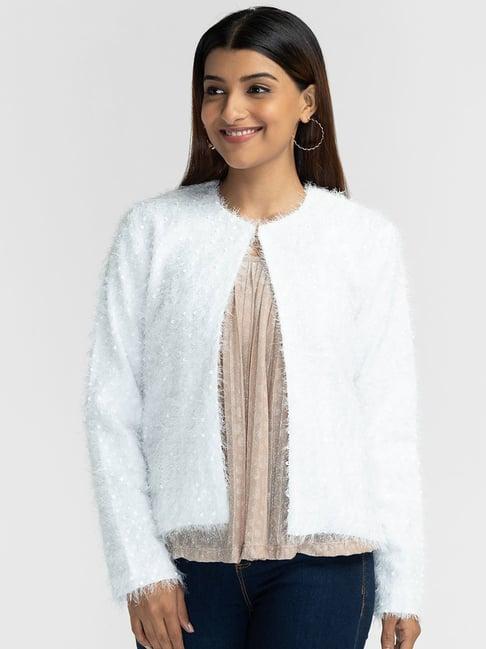 globus white embellished jacket