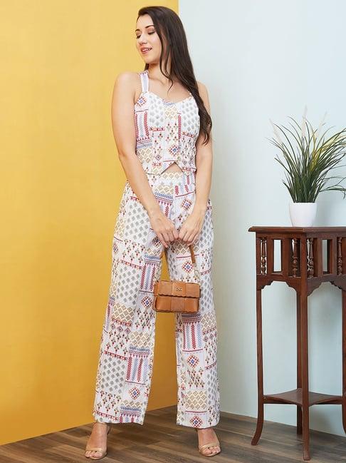 globus white printed co-ord set