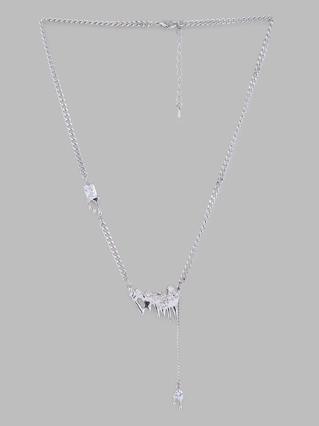 globus white silver-plated minimal necklace