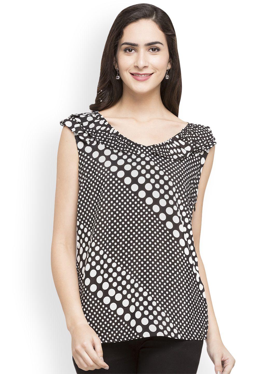 globus women black printed top