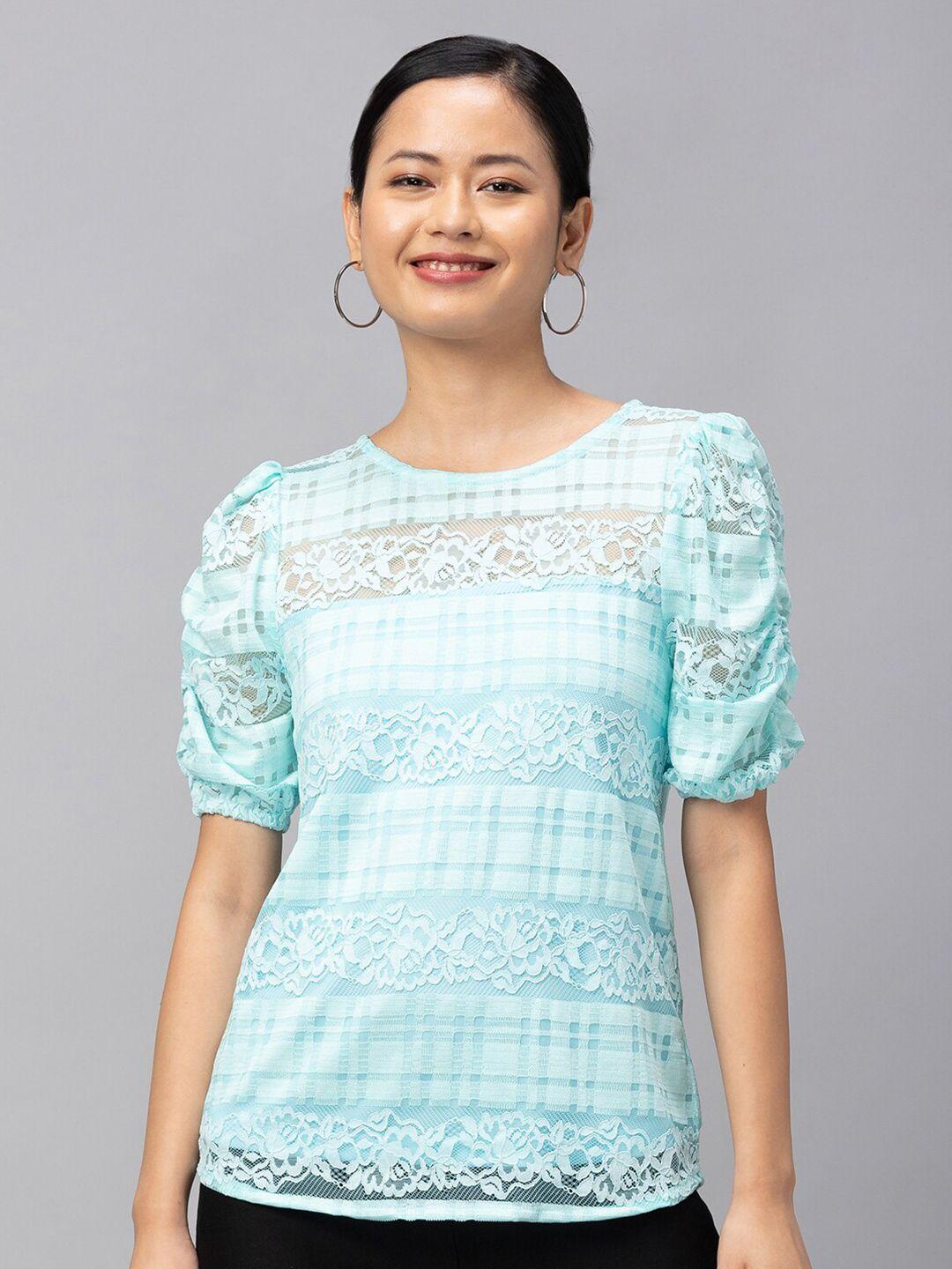 globus women blue lace top