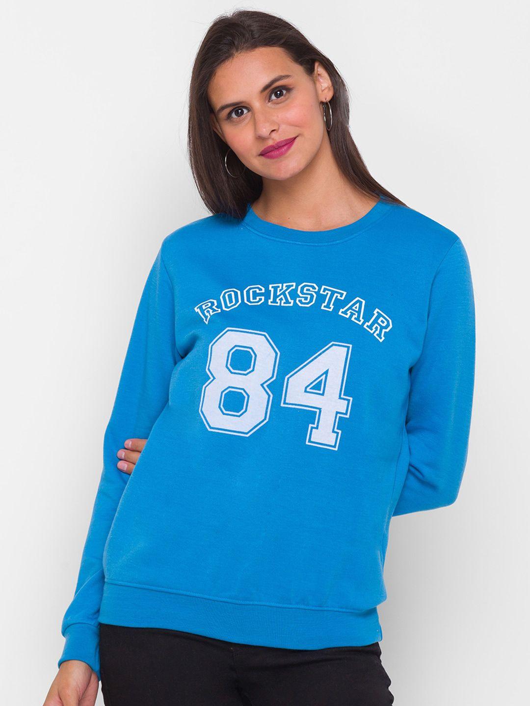 globus women blue printed sweatshirt
