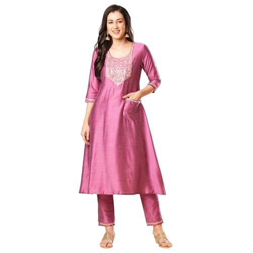 globus women kurta set (3641340002_purple_m)