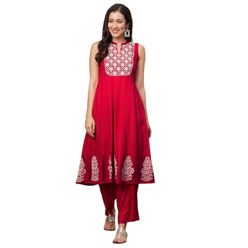 globus women kurta set (3641767003_red_l)