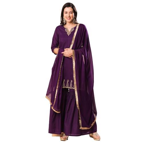 globus women kurta sets (3641318003_purple_l)