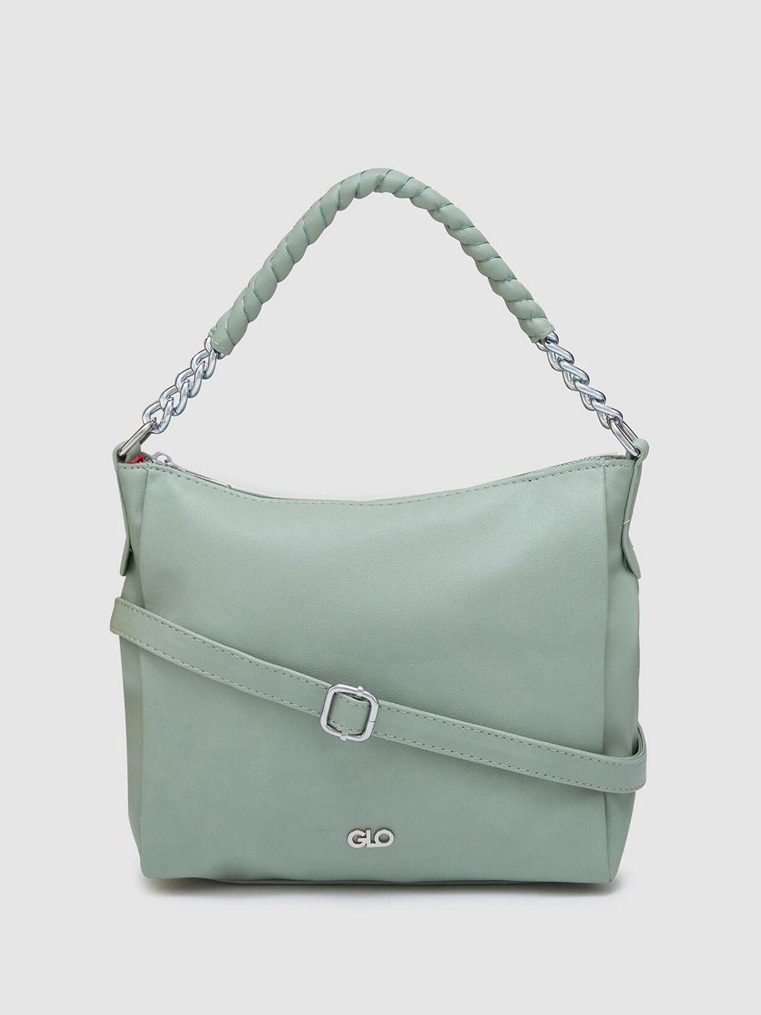globus women mint green solid casual hobo bag