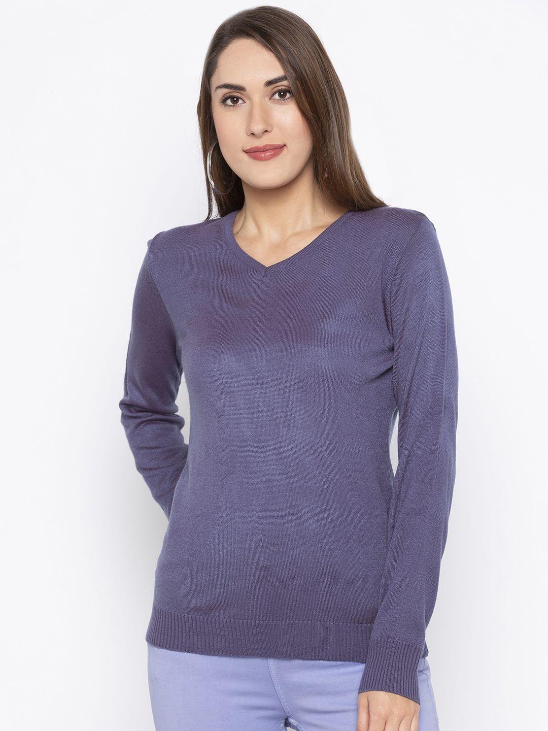 globus women purple solid sweater