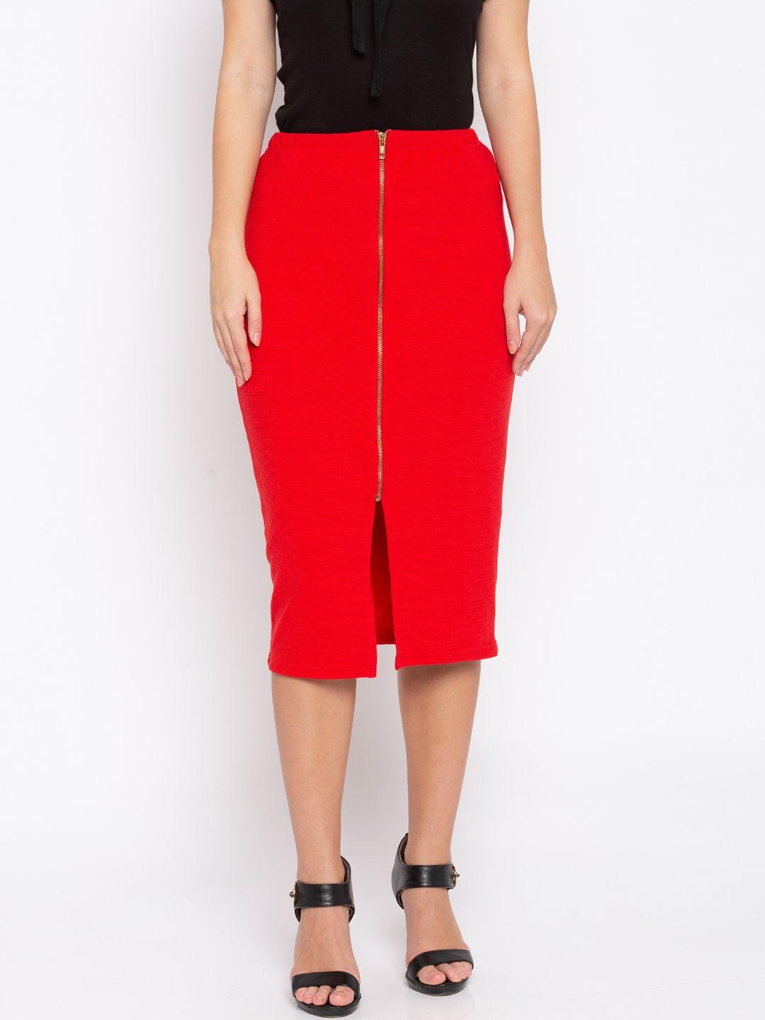 globus women red pencil skirt