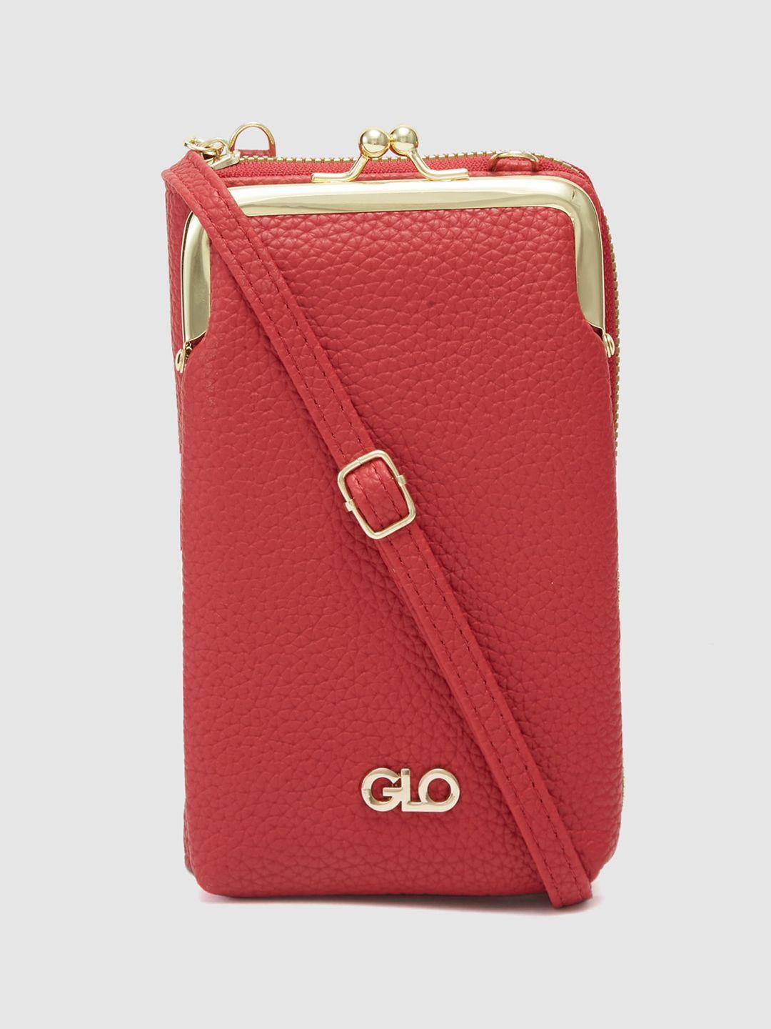 globus women red textured casual sling bag