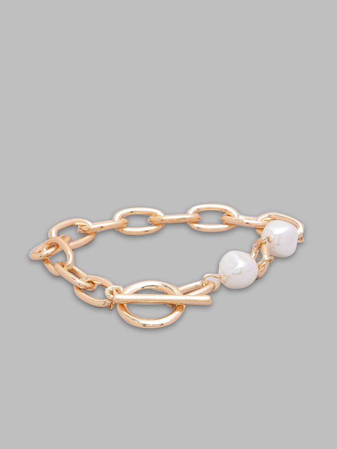 globus women rose gold & white rose gold-plated link bracelet