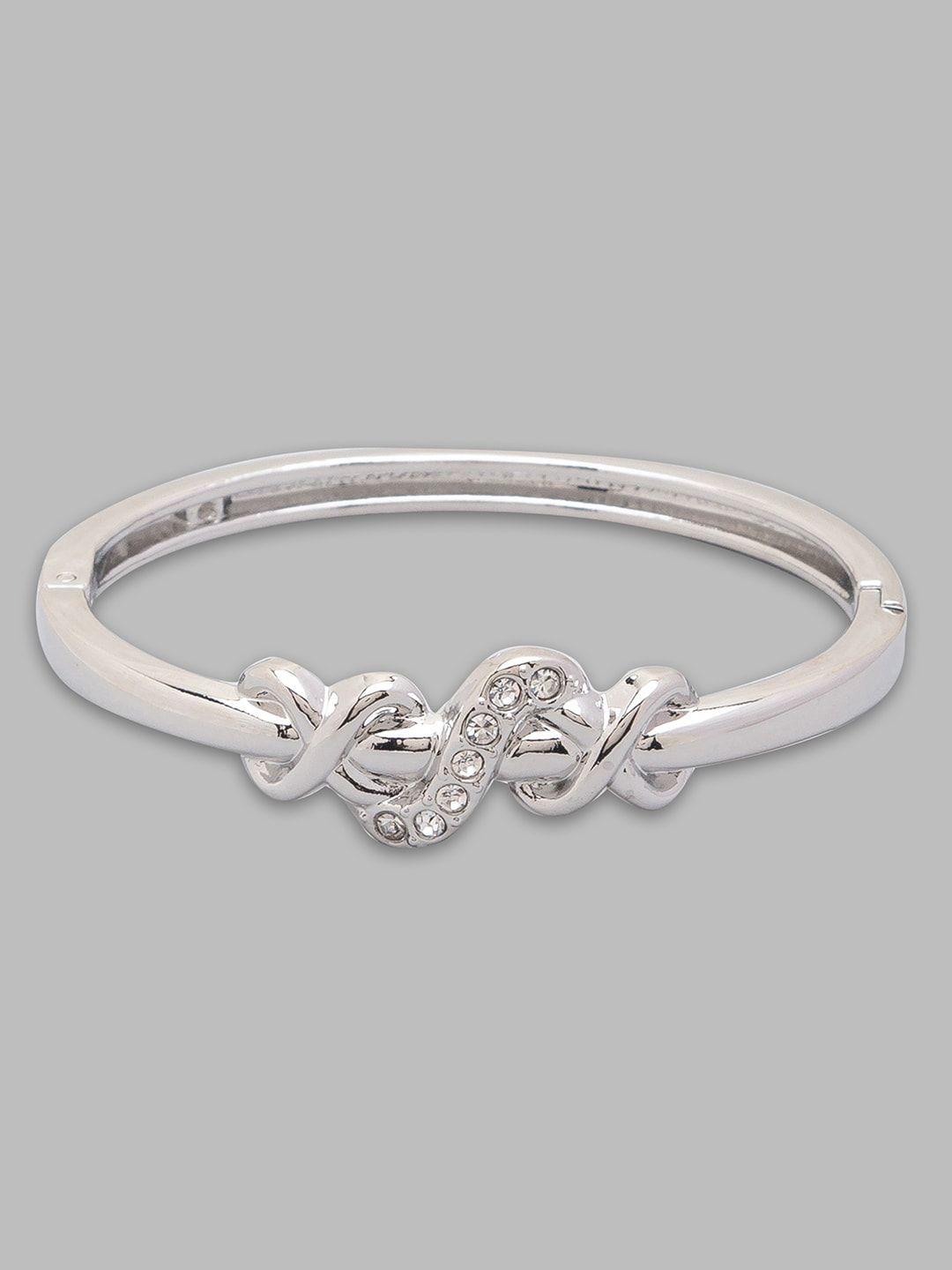 globus women silver-toned cuff bracelet