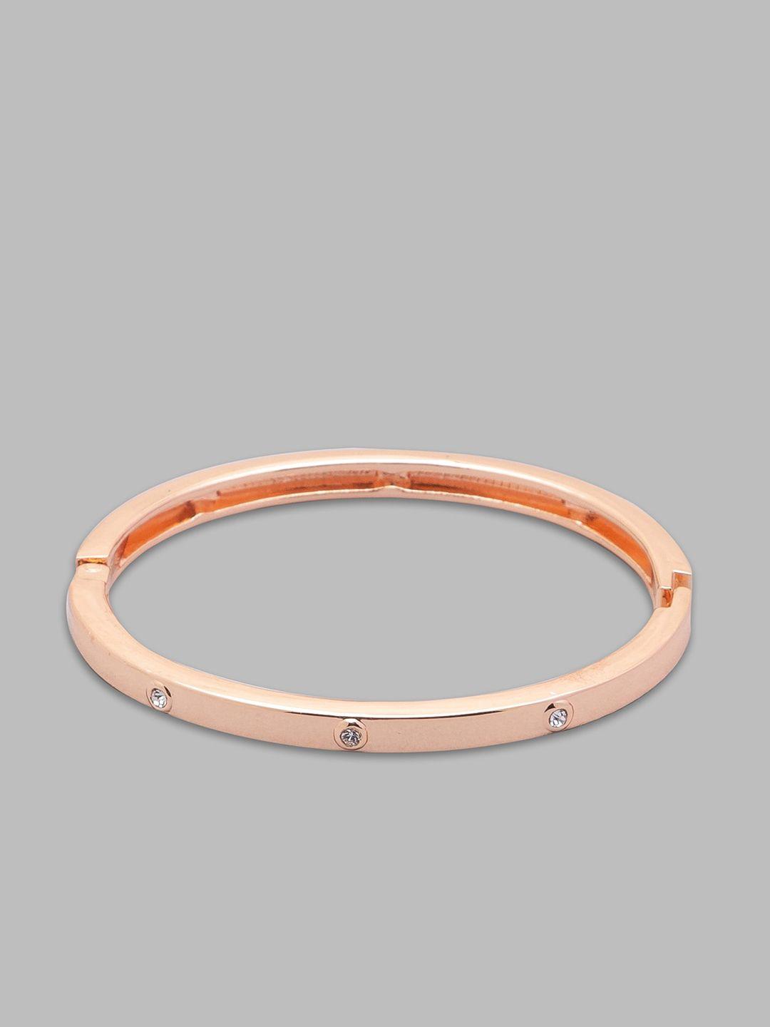 globus women white and rose gold-plated cuff bracelet