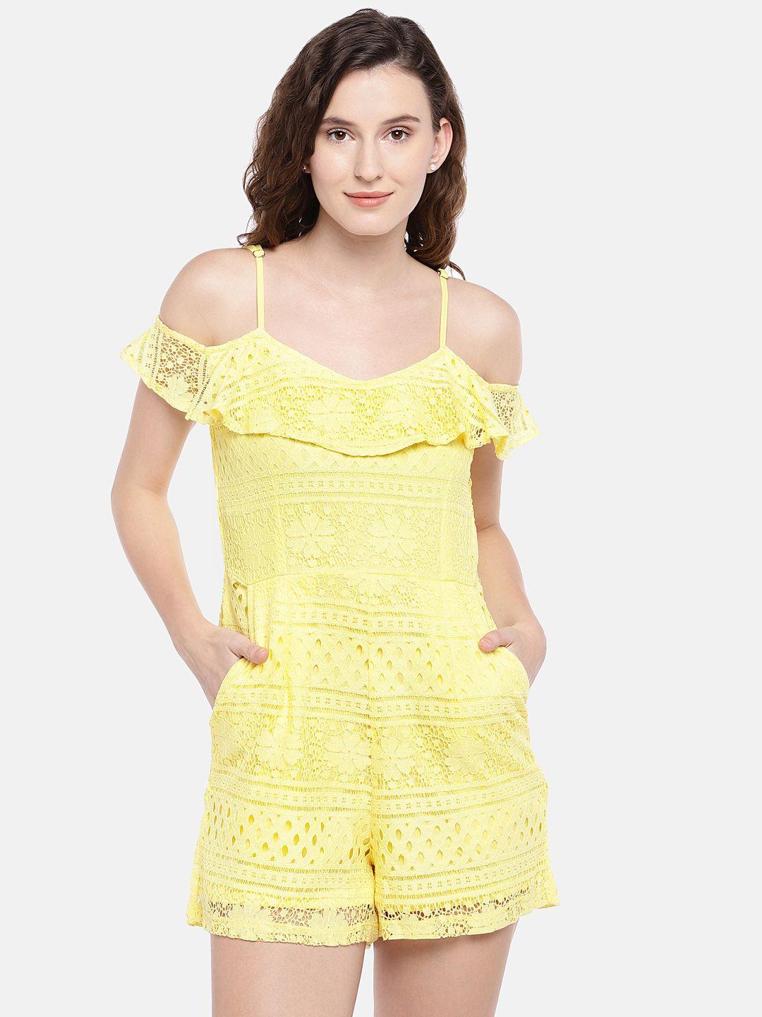 globus women yellow self design playsuit