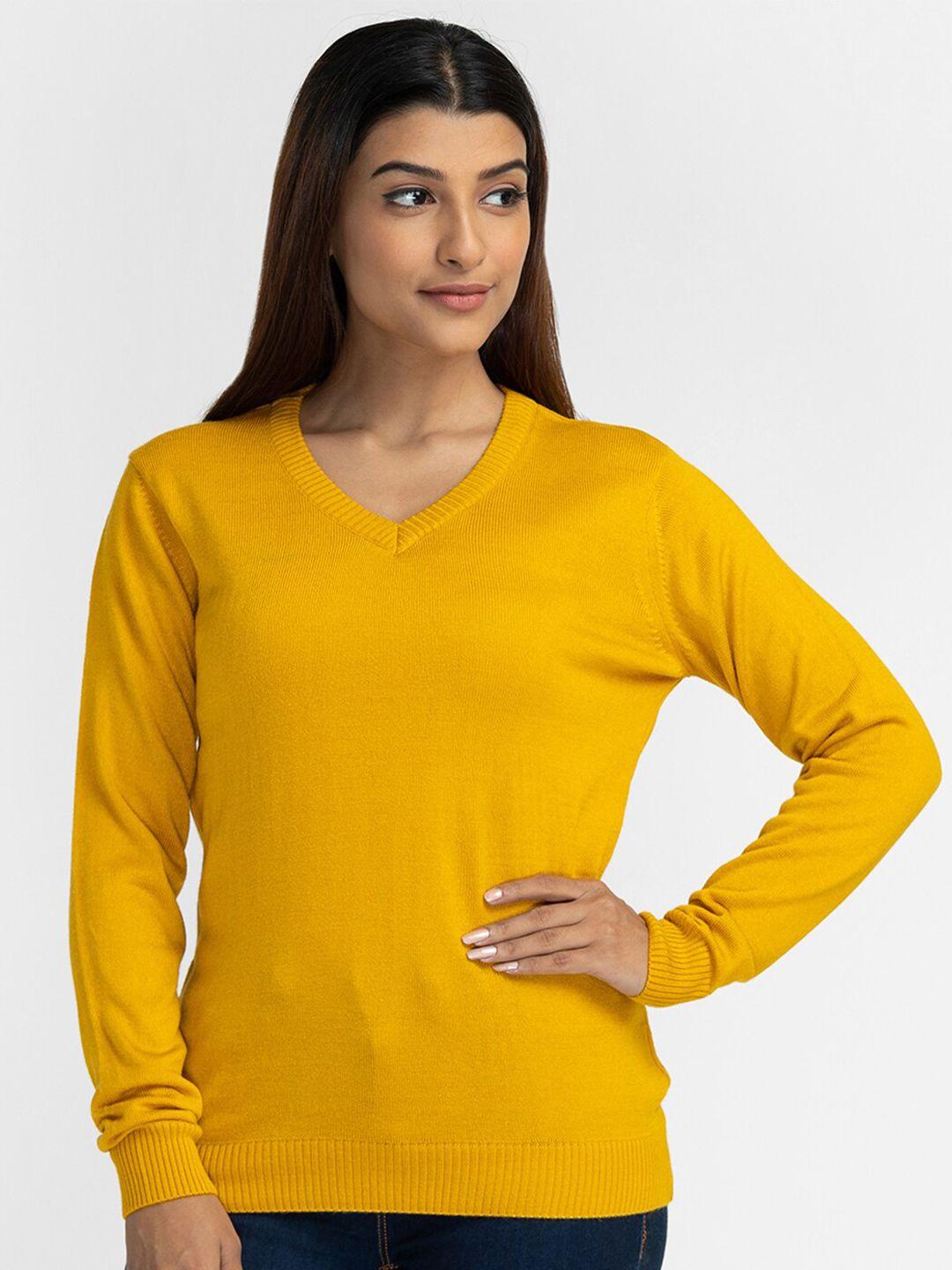 globus women yellow solid pullover
