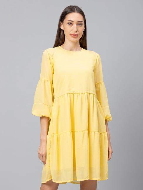 globus yellow a-line dress