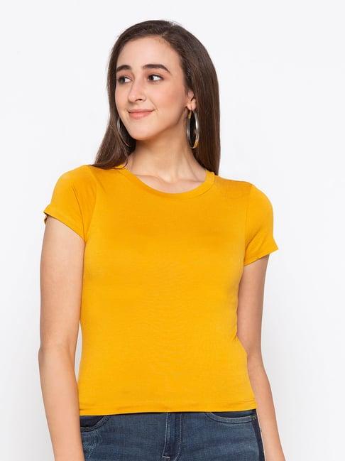 globus yellow cotton t-shirt