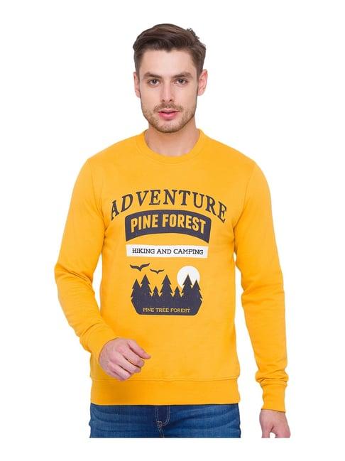 globus yellow full sleeves round neck sweatshirt