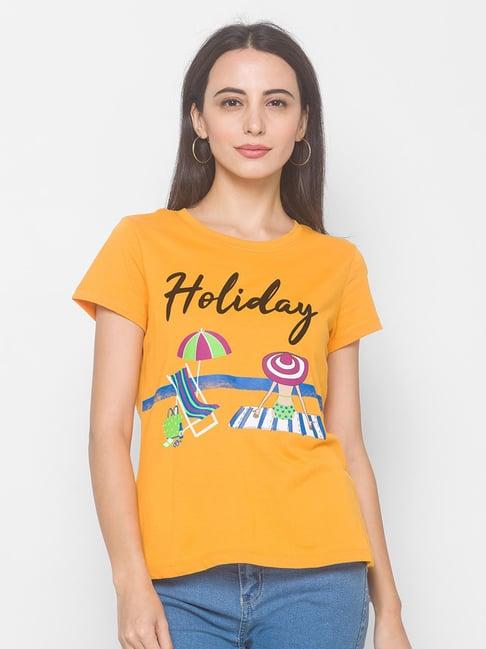 globus yellow printed t-shirt