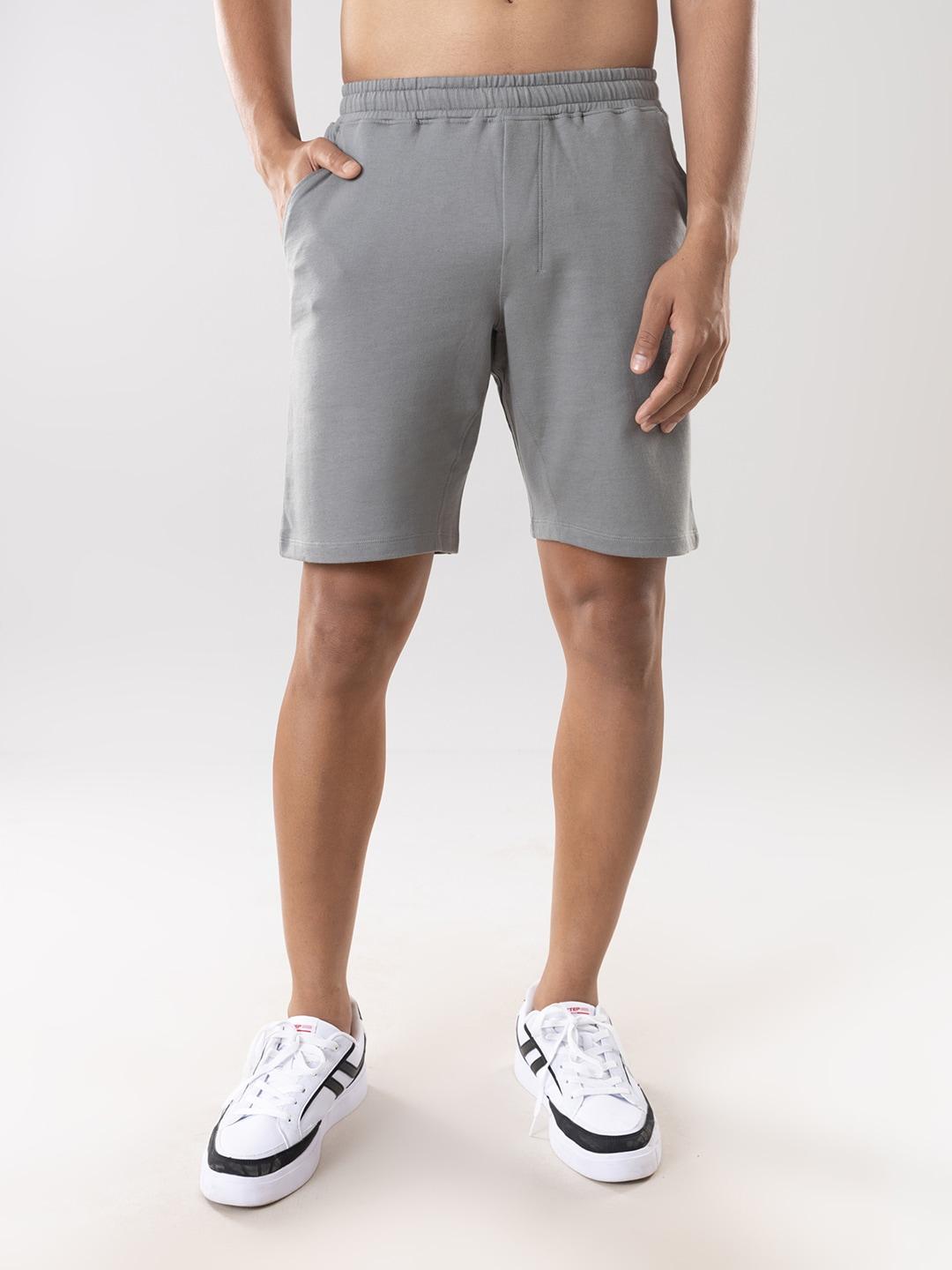 gloot men grey anti odor cotton shorts with smart pocket & anti stain tech