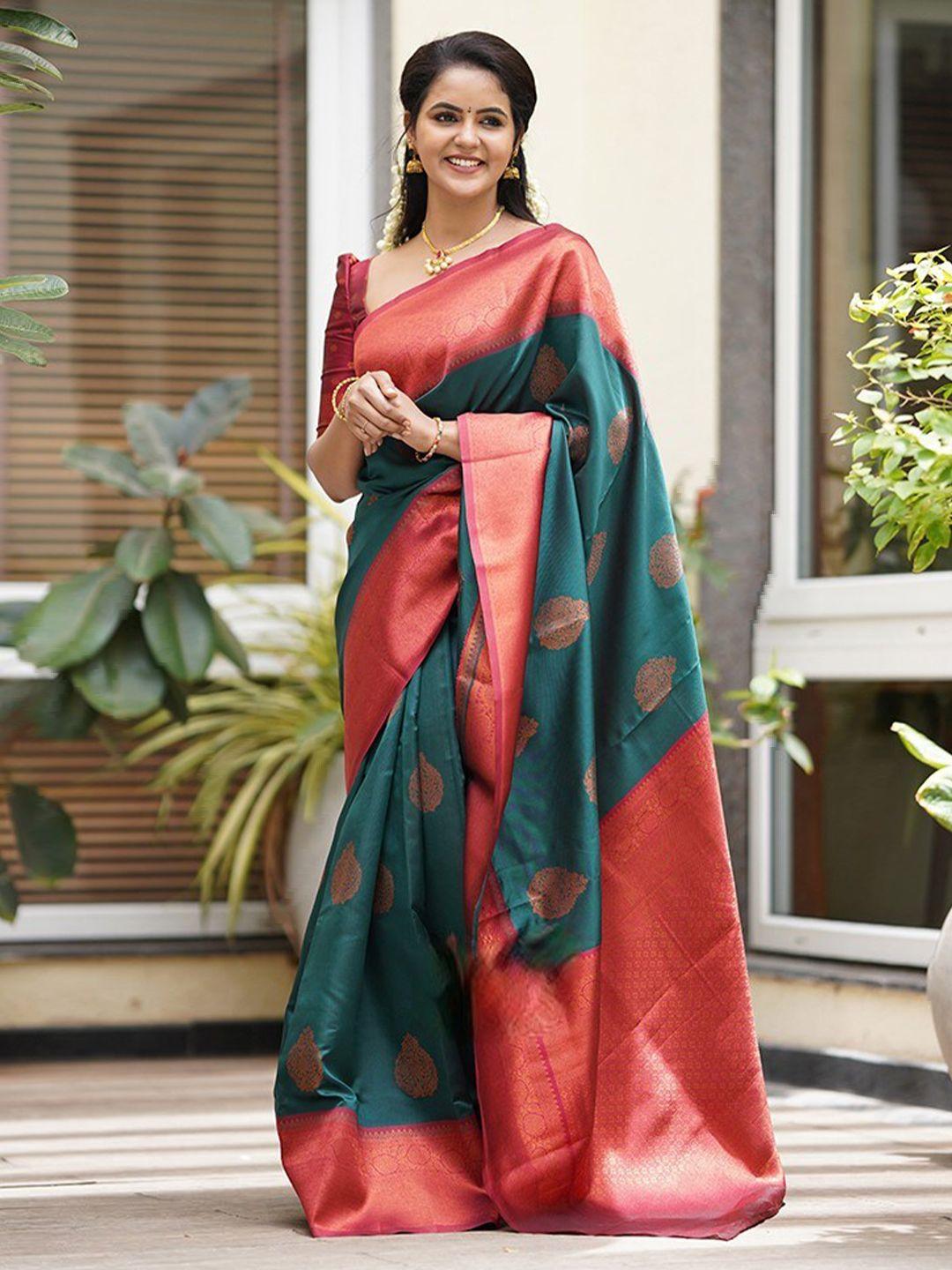 glorisa ethnic motifs pure silk zari kanjeevaram saree